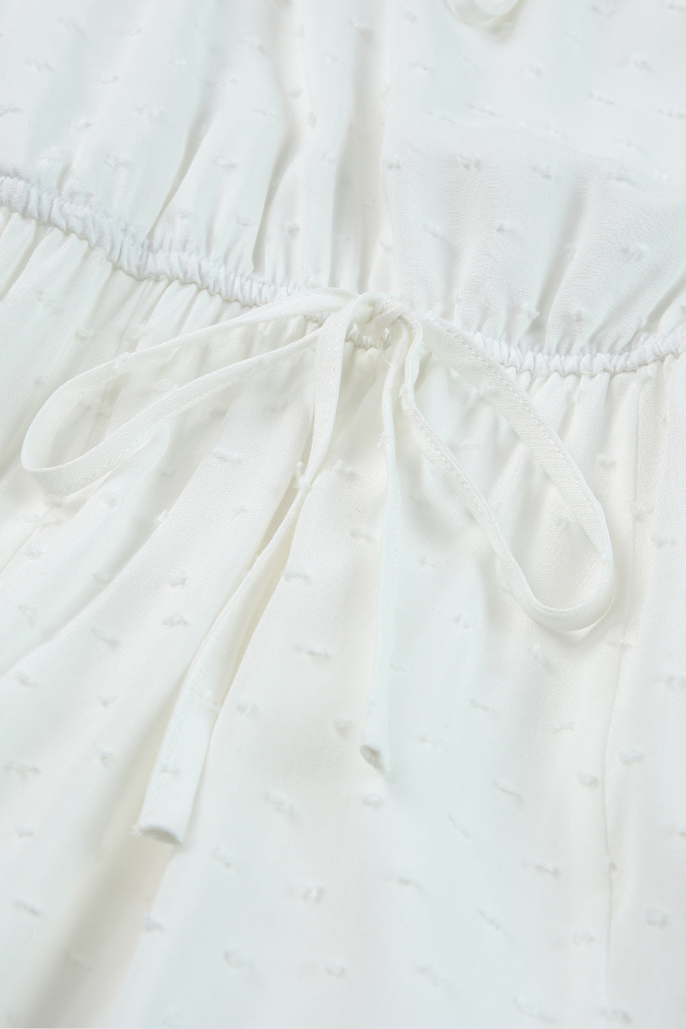 White Swiss Dot Spaghetti Straps Ruffled Maxi Dress