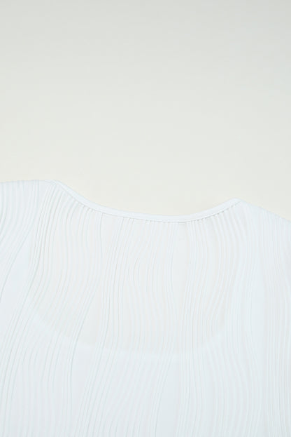 White Ribbed Knit Long Sleeve Square Neck Bodysuit