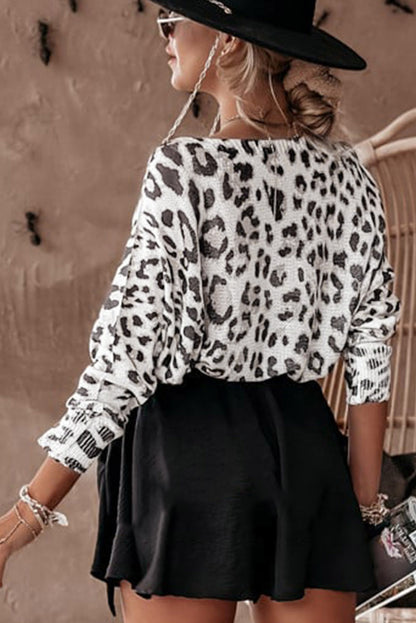 Leopard Long Sleeve Crewneck Sweater