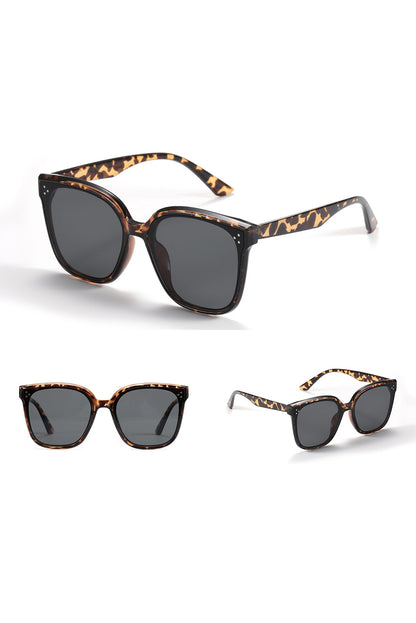 Leopard Square Frame Vintage Sunglasses