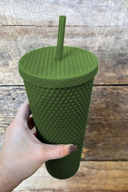 Green Reusable Matte Plastic Tumbler Cup