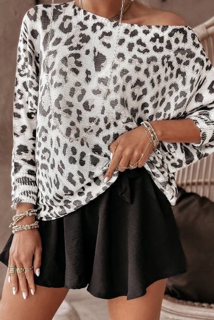 Leopard Long Sleeve Crewneck Sweater