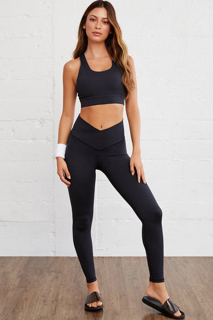 Gray Arched Waist Seamless Active Leggings