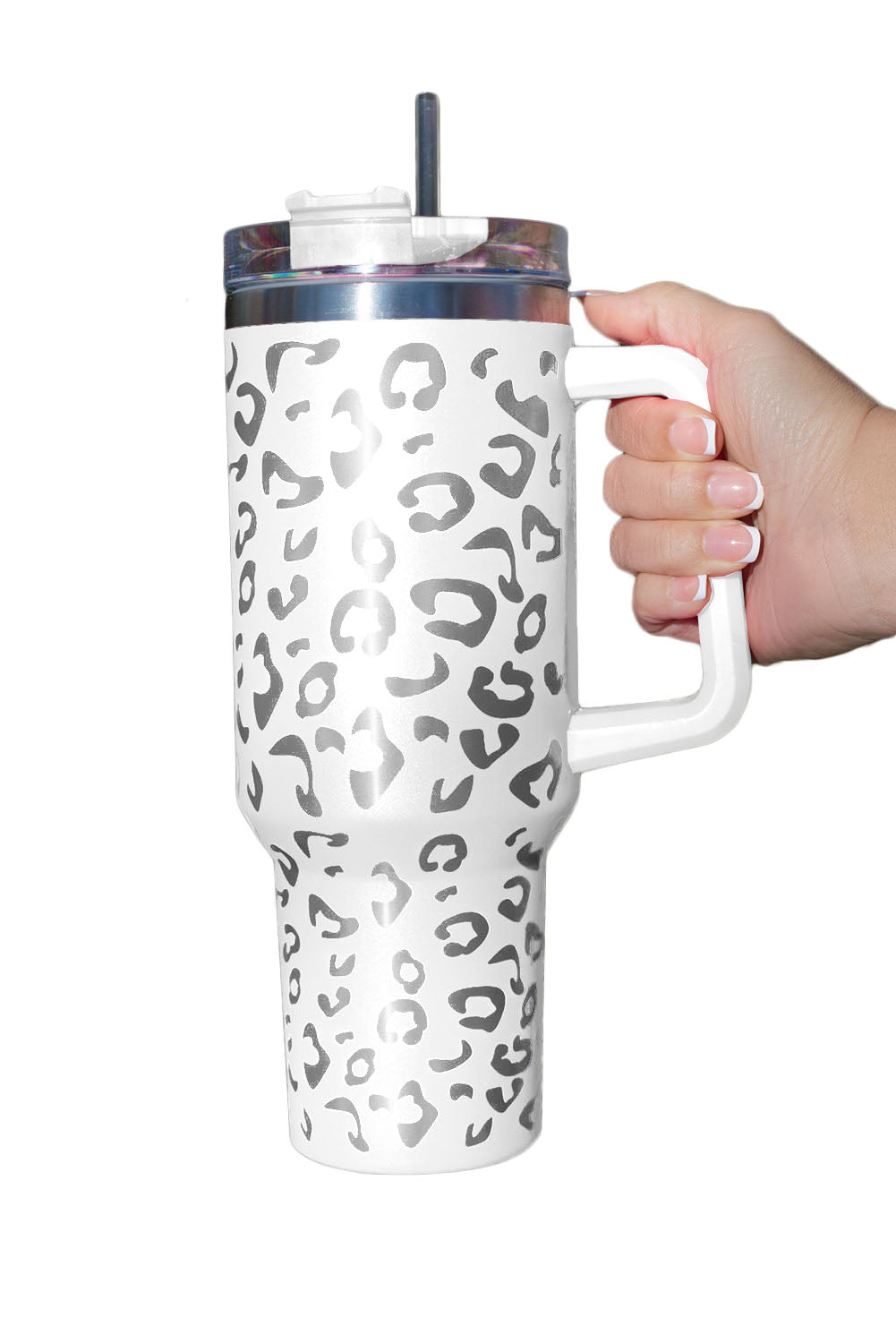 White Leopard Spotted 304 Stainless Double Insulated Cup 40oz