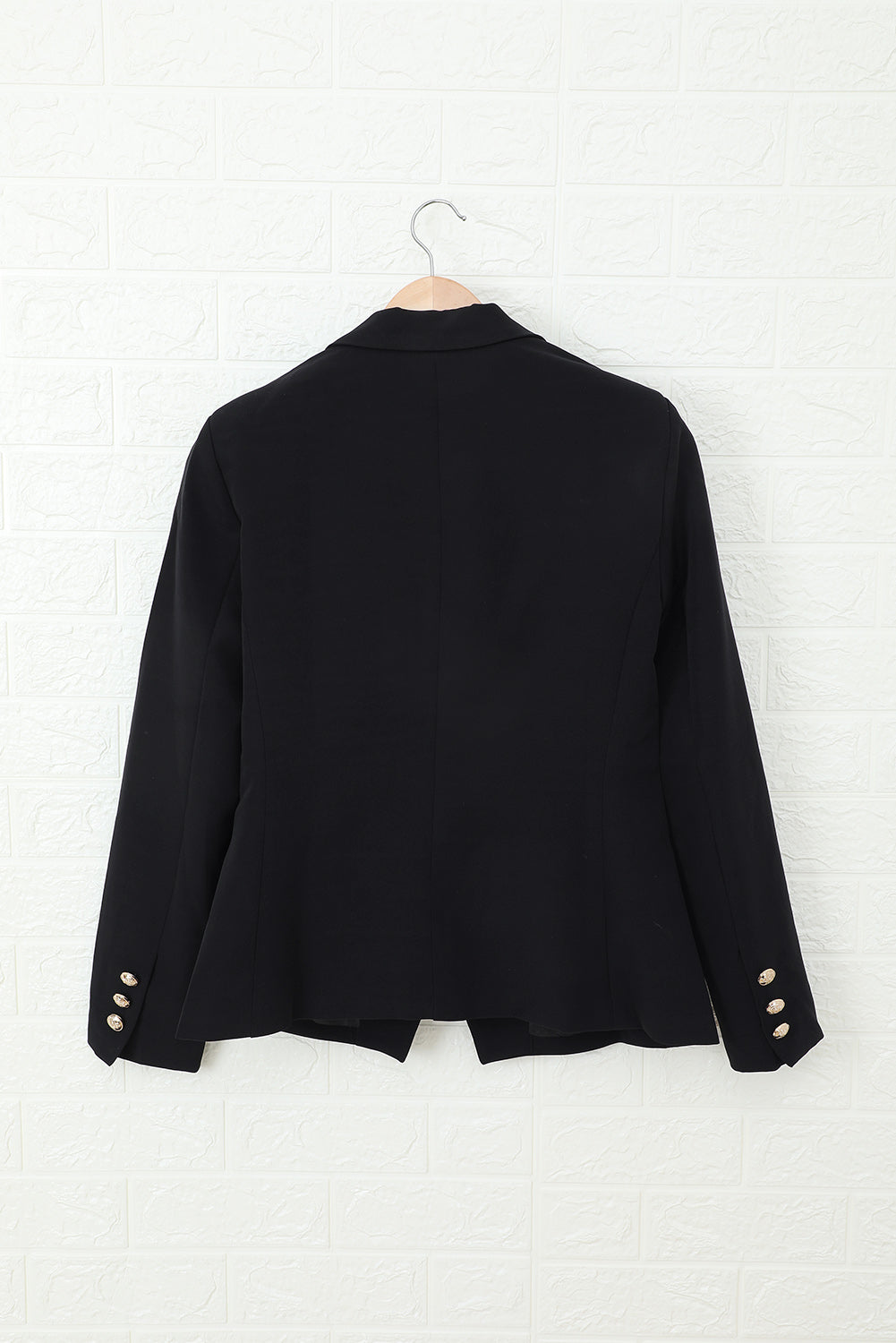 Double Breasted Long Sleeve Novelty Button Blazer