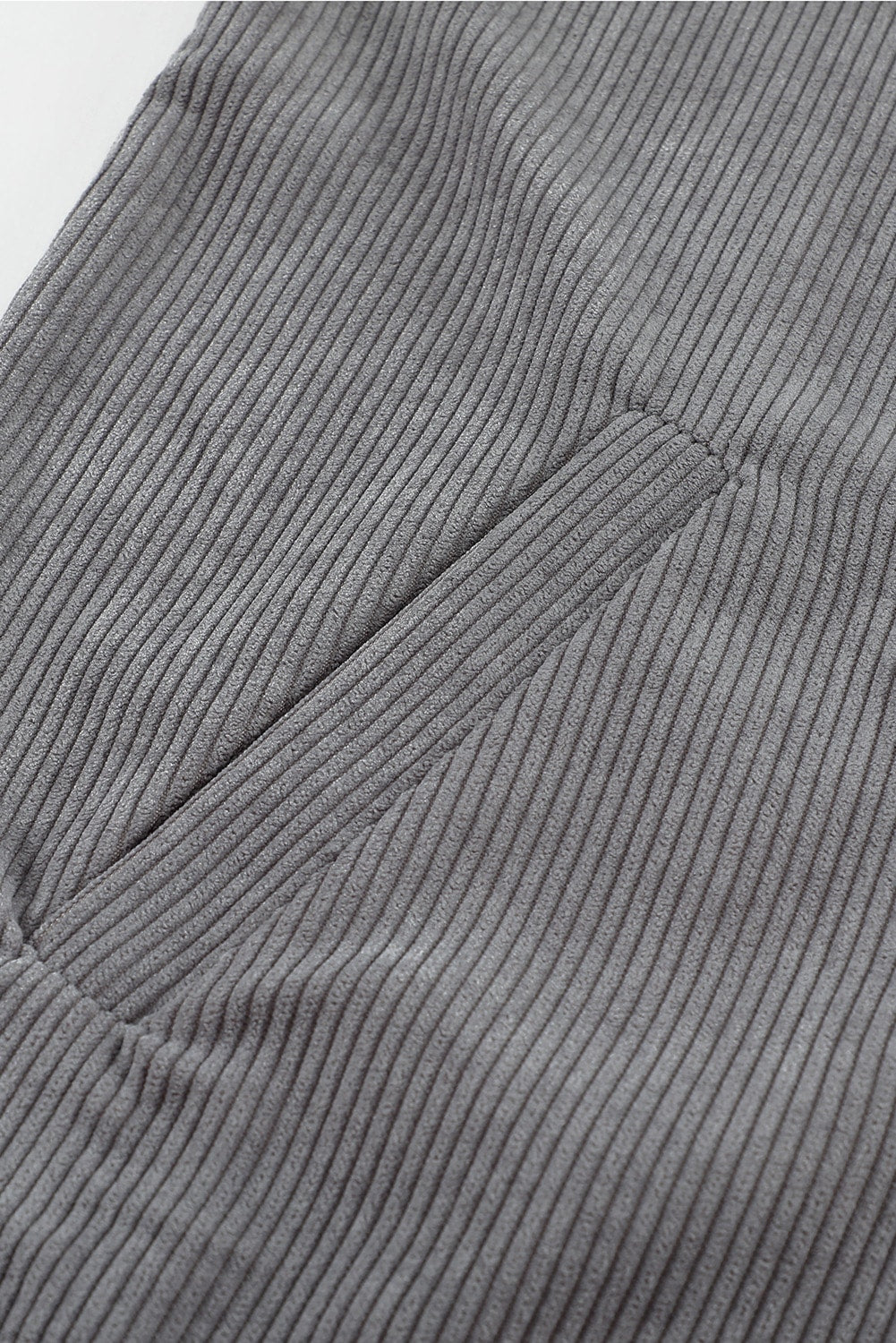 Ribbed Corduroy Long Sleeve Jacket with Pocket