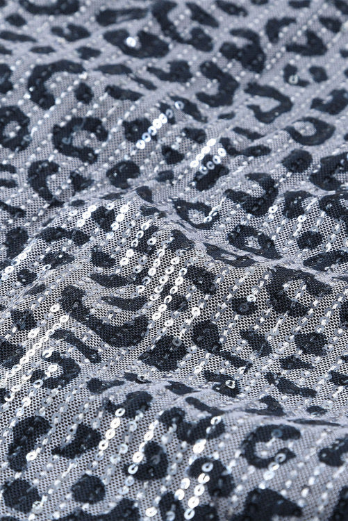 Grey Leopard Sequence Dress
